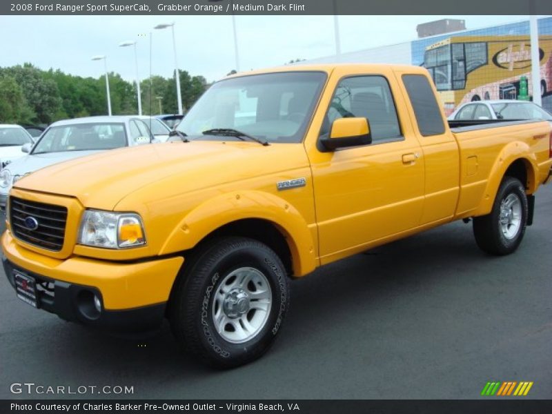 Grabber Orange / Medium Dark Flint 2008 Ford Ranger Sport SuperCab