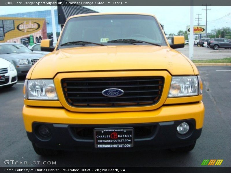 Grabber Orange / Medium Dark Flint 2008 Ford Ranger Sport SuperCab