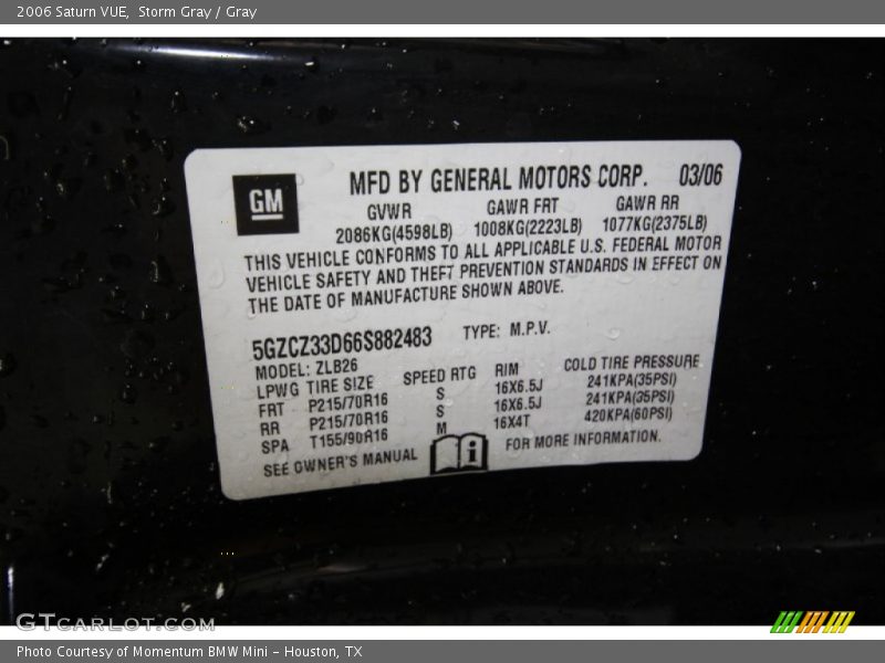 Storm Gray / Gray 2006 Saturn VUE