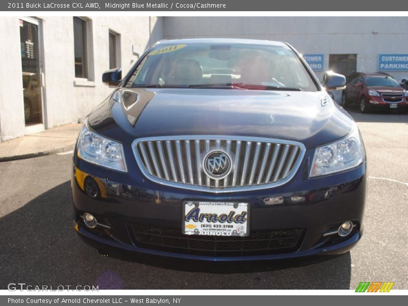 Midnight Blue Metallic / Cocoa/Cashmere 2011 Buick LaCrosse CXL AWD