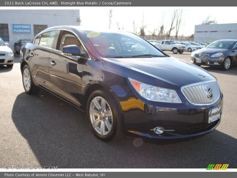 Midnight Blue Metallic / Cocoa/Cashmere 2011 Buick LaCrosse CXL AWD