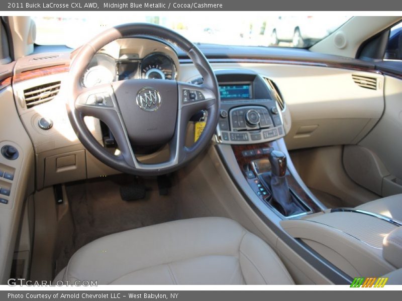 Midnight Blue Metallic / Cocoa/Cashmere 2011 Buick LaCrosse CXL AWD