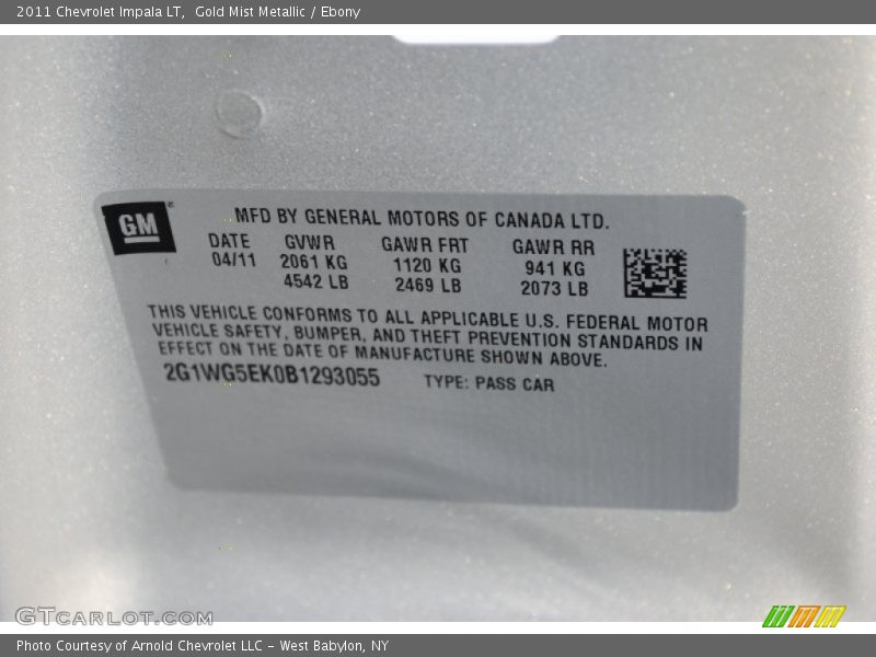 Gold Mist Metallic / Ebony 2011 Chevrolet Impala LT