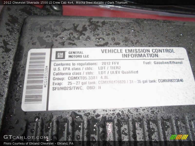 Mocha Steel Metallic / Dark Titanium 2012 Chevrolet Silverado 1500 LS Crew Cab 4x4