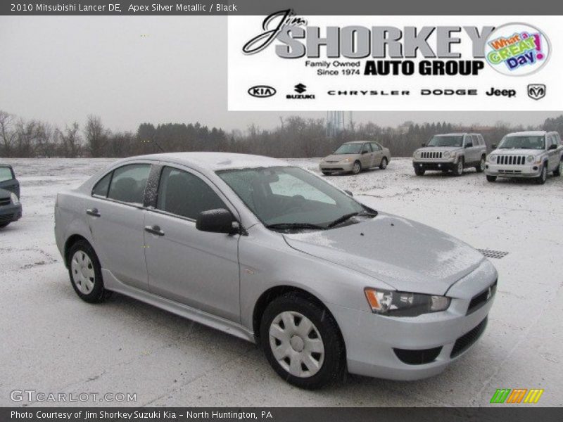 Apex Silver Metallic / Black 2010 Mitsubishi Lancer DE