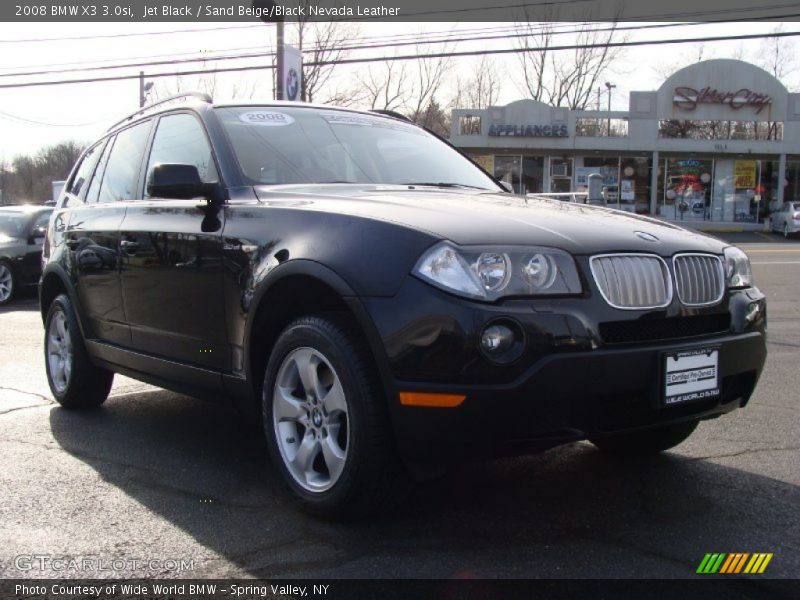 Jet Black / Sand Beige/Black Nevada Leather 2008 BMW X3 3.0si