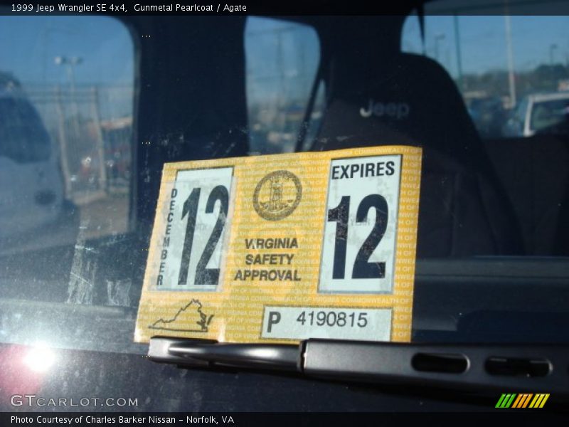 Gunmetal Pearlcoat / Agate 1999 Jeep Wrangler SE 4x4