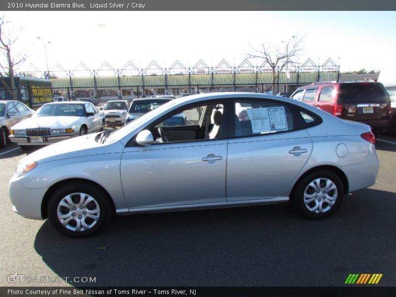 Liquid Silver / Gray 2010 Hyundai Elantra Blue
