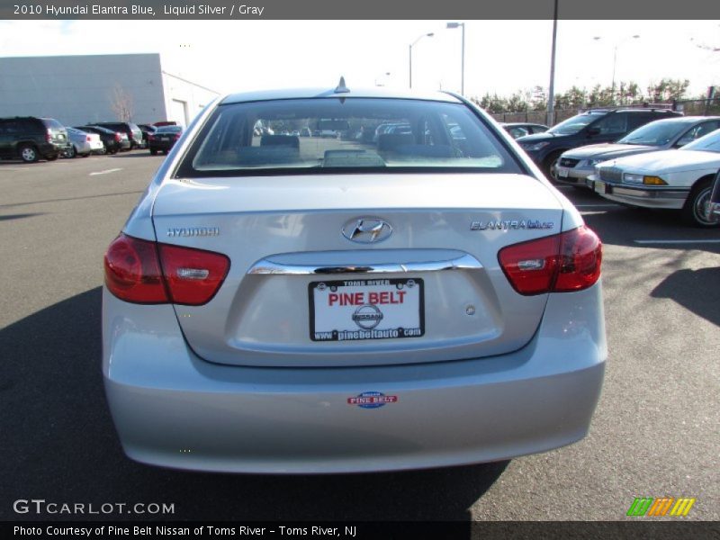Liquid Silver / Gray 2010 Hyundai Elantra Blue