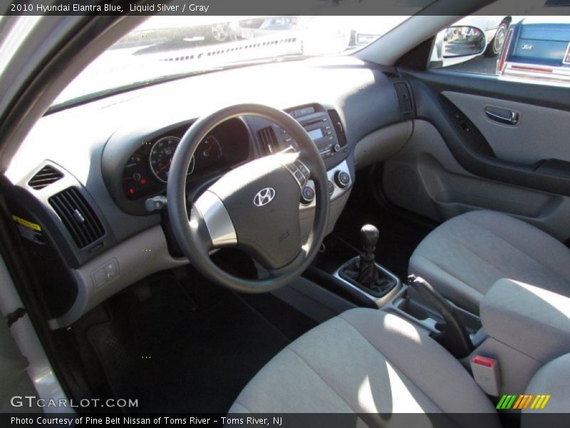 Liquid Silver / Gray 2010 Hyundai Elantra Blue