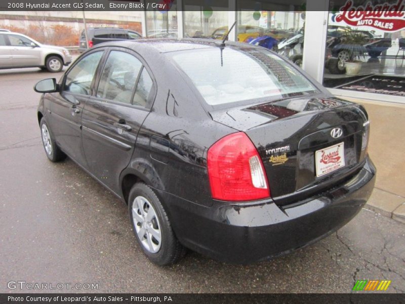 Ebony Black / Gray 2008 Hyundai Accent GLS Sedan