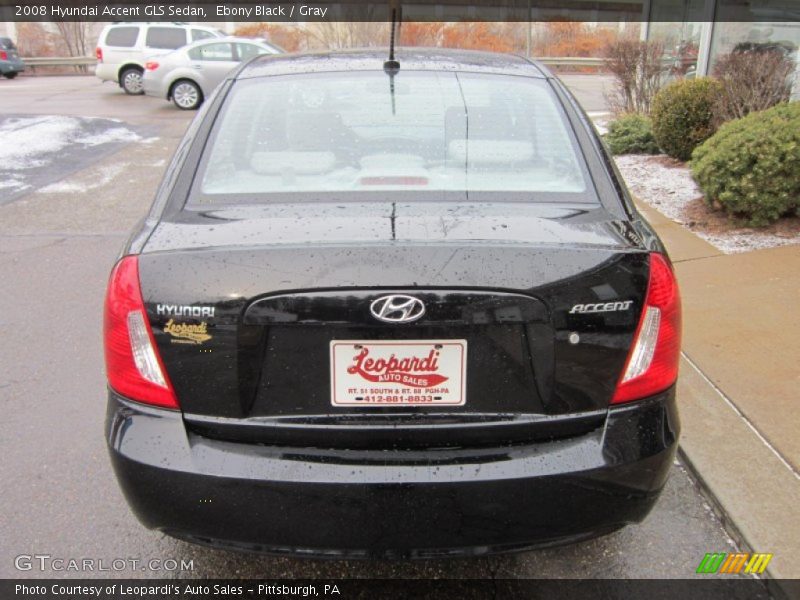 Ebony Black / Gray 2008 Hyundai Accent GLS Sedan