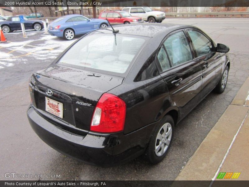 Ebony Black / Gray 2008 Hyundai Accent GLS Sedan
