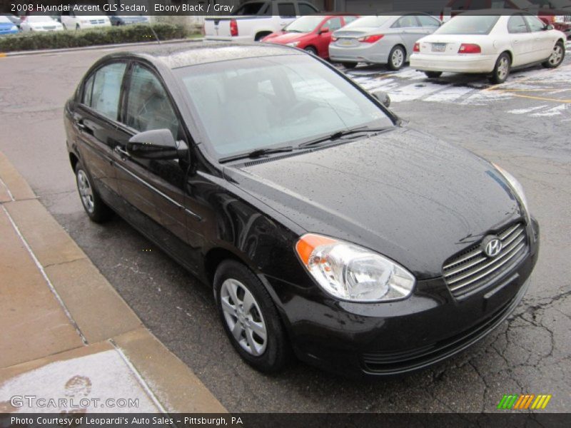 Ebony Black / Gray 2008 Hyundai Accent GLS Sedan