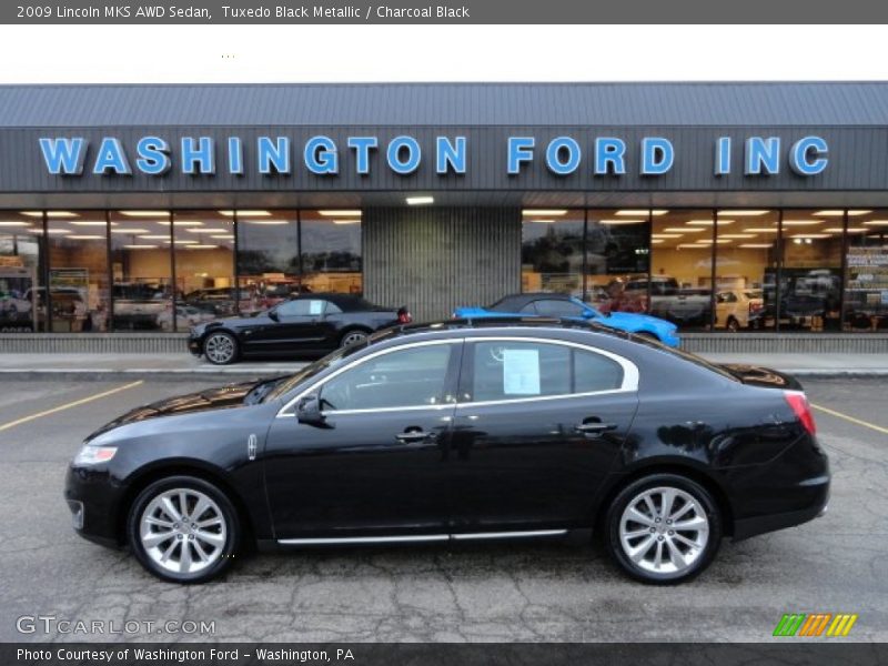 Tuxedo Black Metallic / Charcoal Black 2009 Lincoln MKS AWD Sedan