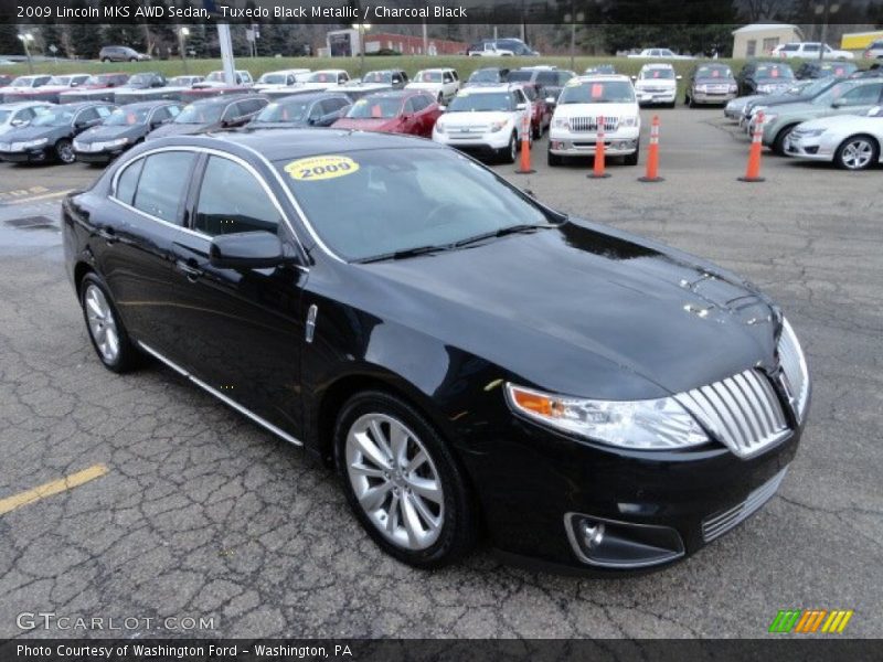 Tuxedo Black Metallic / Charcoal Black 2009 Lincoln MKS AWD Sedan