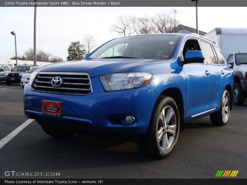 Blue Streak Metallic / Black 2009 Toyota Highlander Sport 4WD