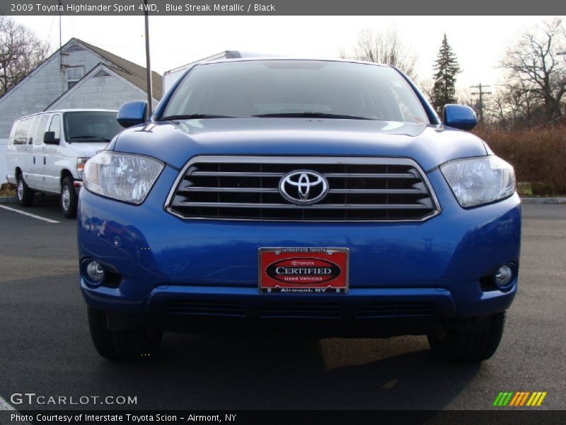 Blue Streak Metallic / Black 2009 Toyota Highlander Sport 4WD