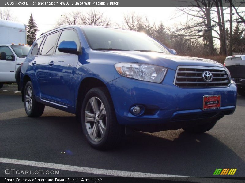 Blue Streak Metallic / Black 2009 Toyota Highlander Sport 4WD