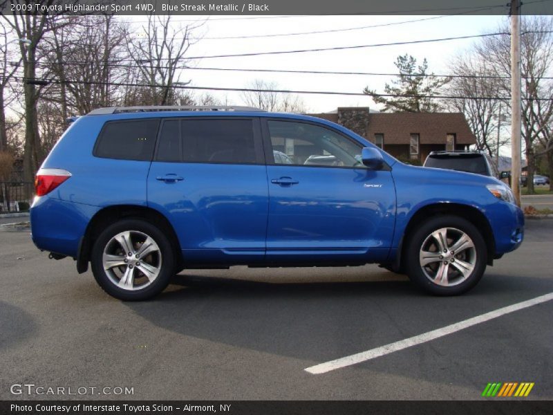 Blue Streak Metallic / Black 2009 Toyota Highlander Sport 4WD