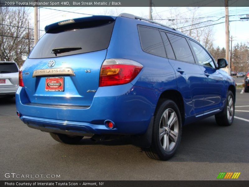 Blue Streak Metallic / Black 2009 Toyota Highlander Sport 4WD