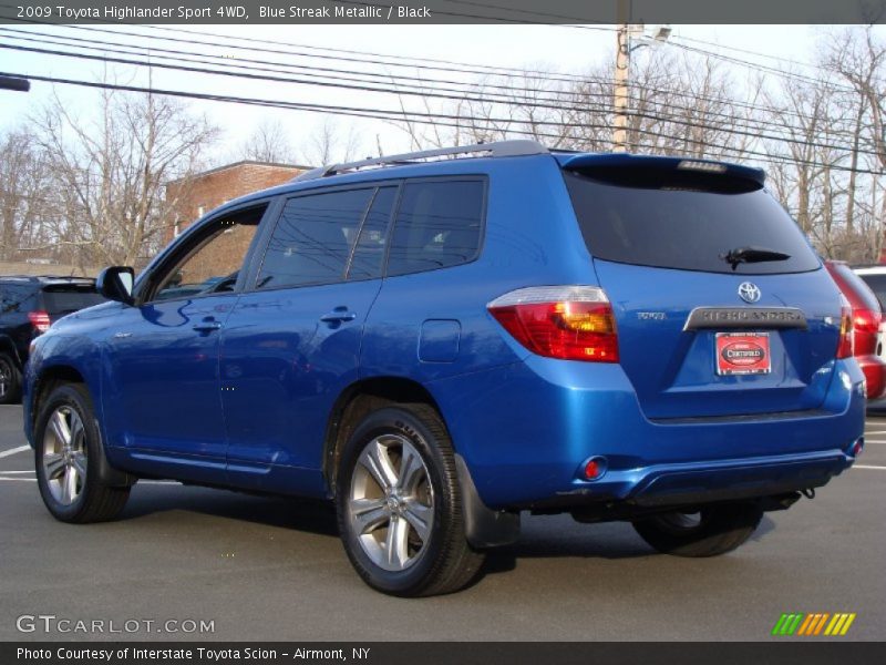 Blue Streak Metallic / Black 2009 Toyota Highlander Sport 4WD