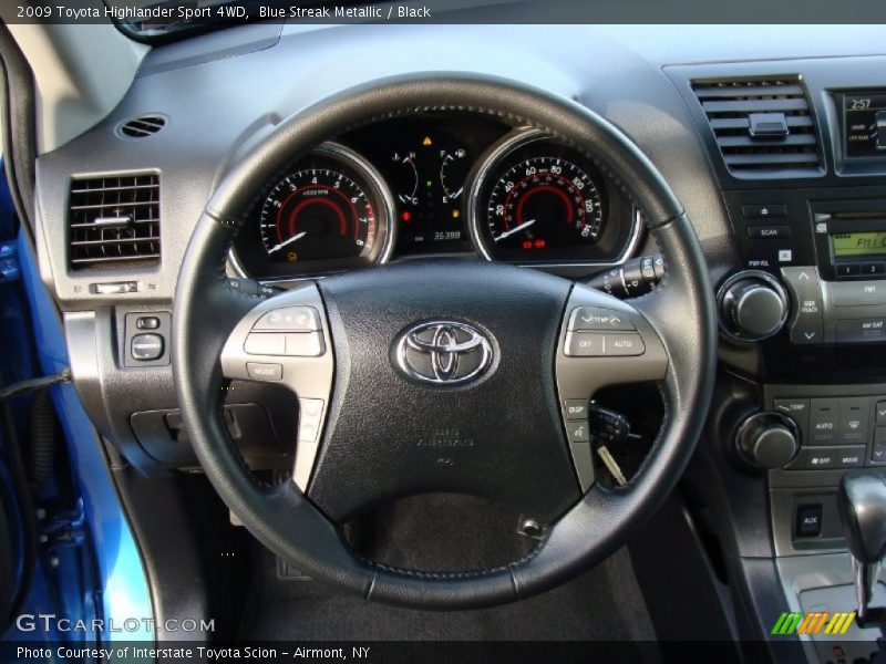 Blue Streak Metallic / Black 2009 Toyota Highlander Sport 4WD