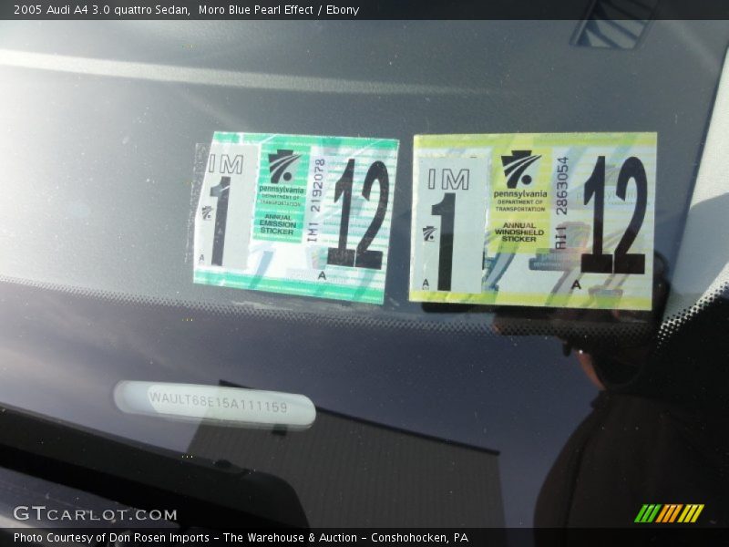 Moro Blue Pearl Effect / Ebony 2005 Audi A4 3.0 quattro Sedan