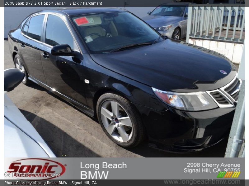 Black / Parchment 2008 Saab 9-3 2.0T Sport Sedan