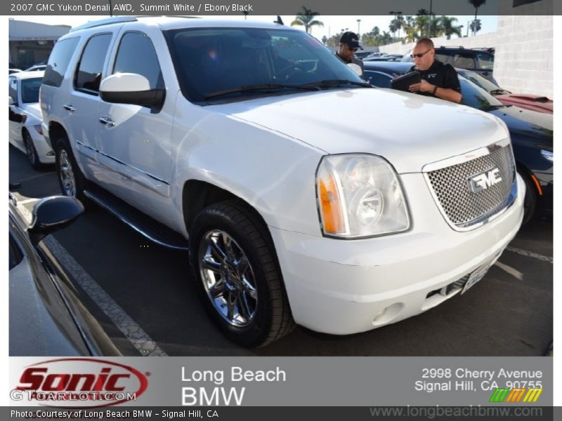 Summit White / Ebony Black 2007 GMC Yukon Denali AWD