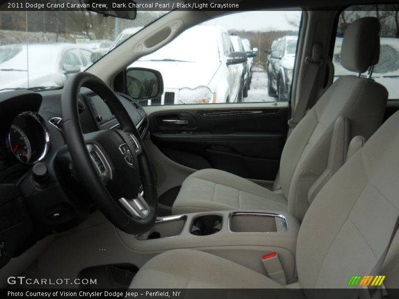 Dark Charcoal Pearl / Black/Light Graystone 2011 Dodge Grand Caravan Crew