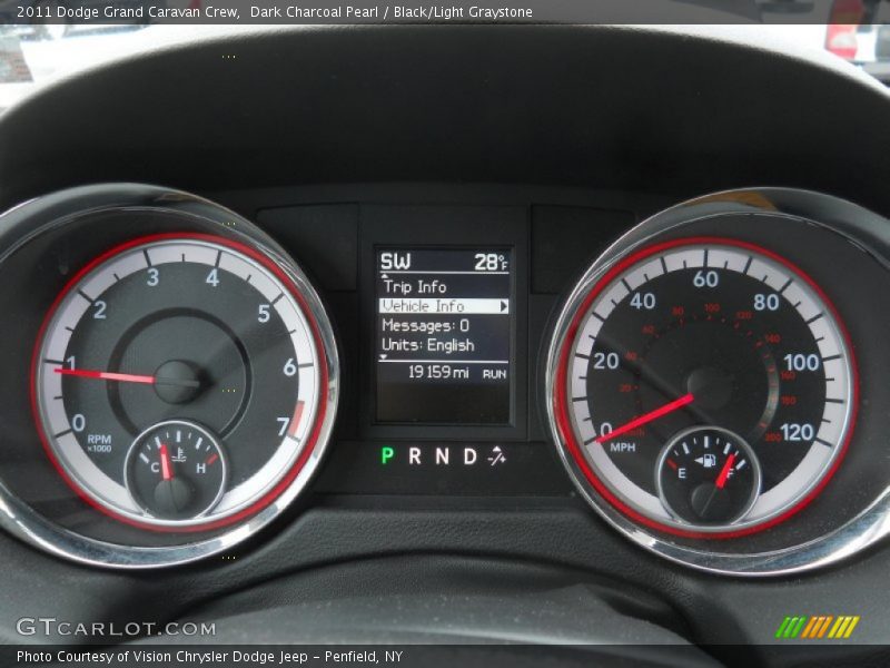 Dark Charcoal Pearl / Black/Light Graystone 2011 Dodge Grand Caravan Crew