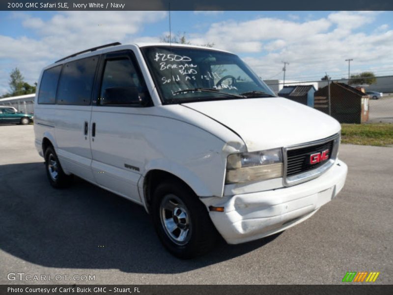 Ivory White / Navy 2000 GMC Safari SLE