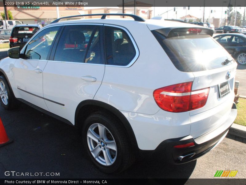 Alpine White / Beige 2009 BMW X5 xDrive48i