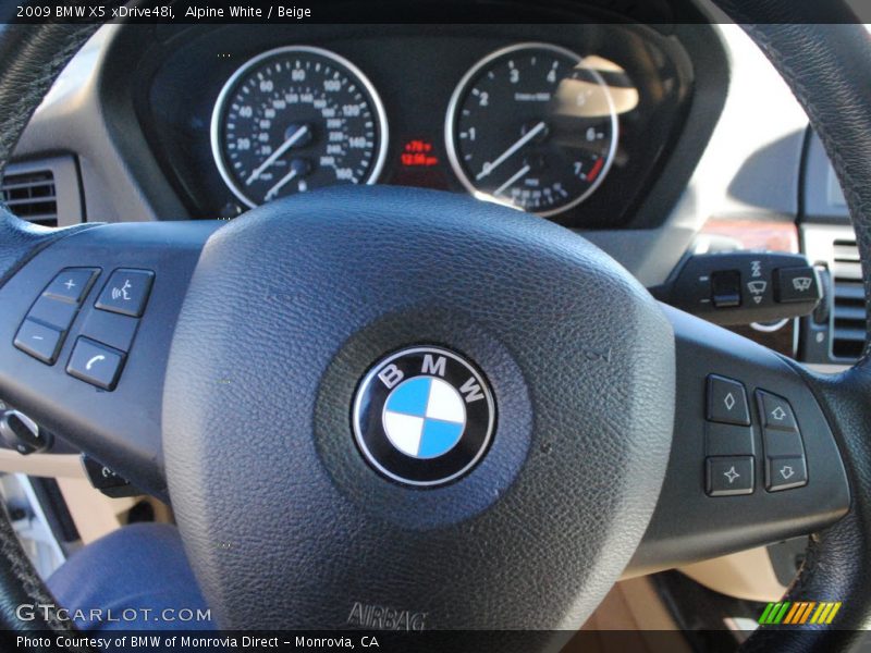 Alpine White / Beige 2009 BMW X5 xDrive48i