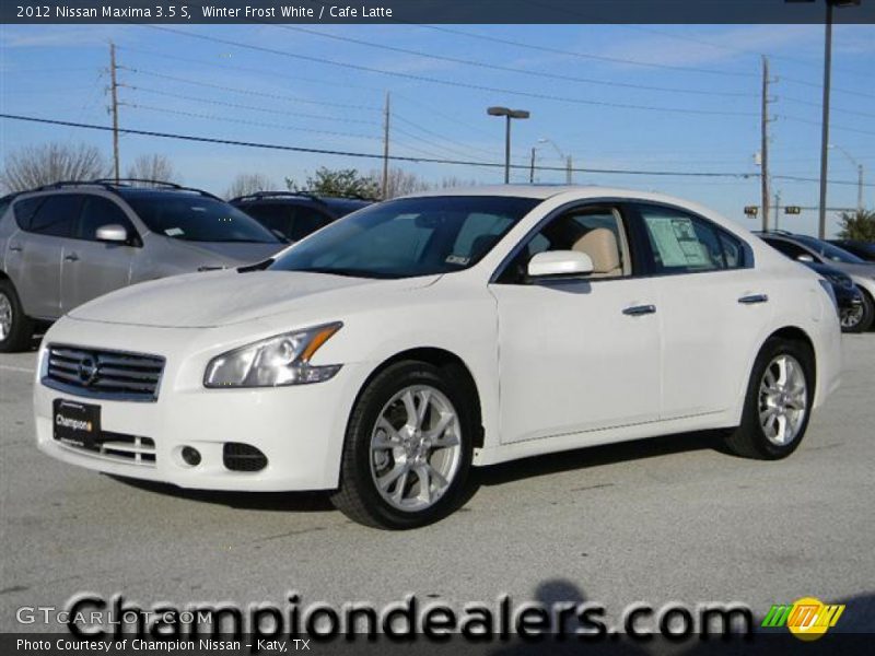 Winter Frost White / Cafe Latte 2012 Nissan Maxima 3.5 S