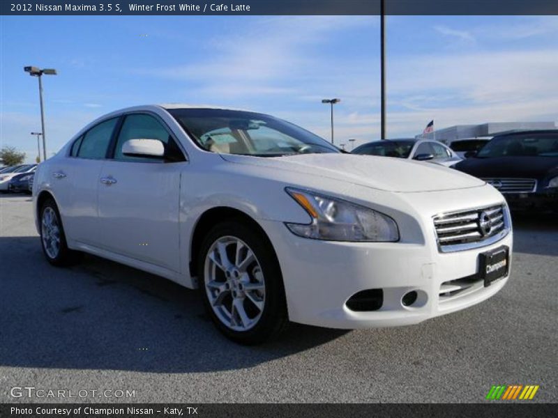 Winter Frost White / Cafe Latte 2012 Nissan Maxima 3.5 S