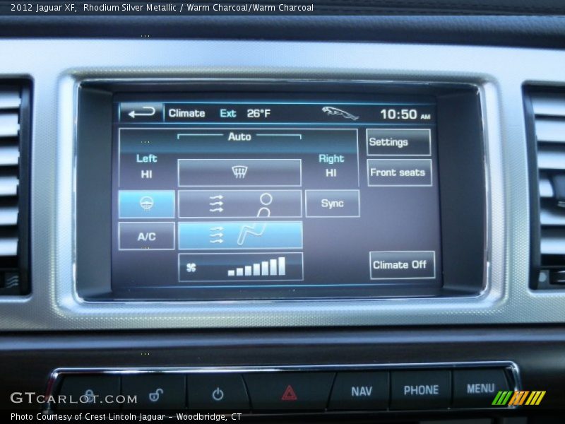 Rhodium Silver Metallic / Warm Charcoal/Warm Charcoal 2012 Jaguar XF