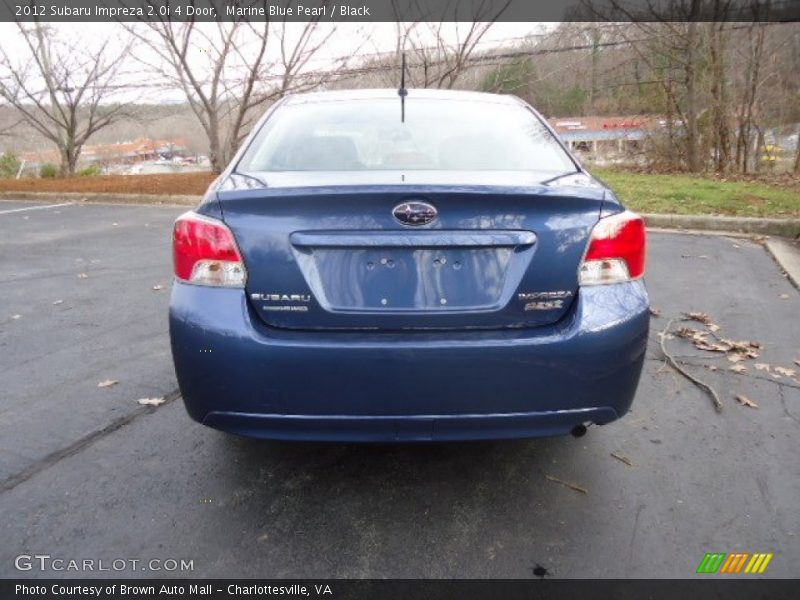 Marine Blue Pearl / Black 2012 Subaru Impreza 2.0i 4 Door