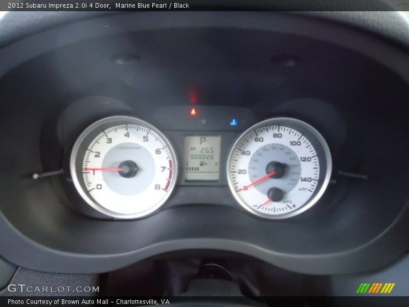 Marine Blue Pearl / Black 2012 Subaru Impreza 2.0i 4 Door