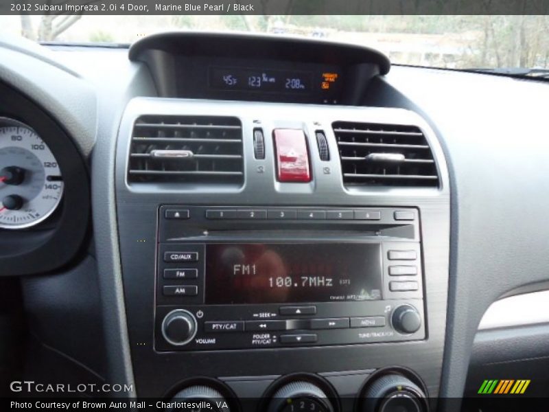 Marine Blue Pearl / Black 2012 Subaru Impreza 2.0i 4 Door