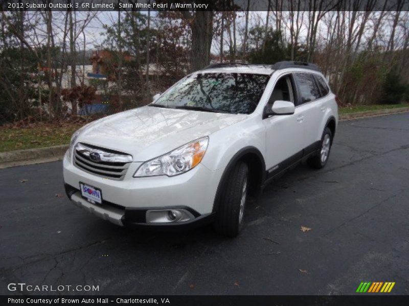 Satin White Pearl / Warm Ivory 2012 Subaru Outback 3.6R Limited