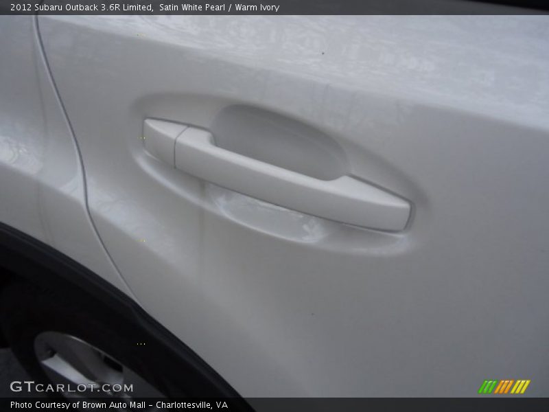 Satin White Pearl / Warm Ivory 2012 Subaru Outback 3.6R Limited