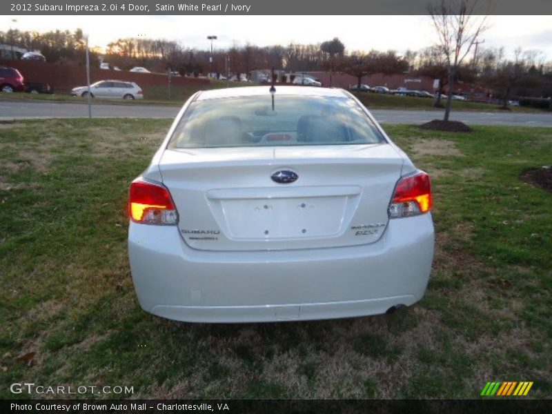 Satin White Pearl / Ivory 2012 Subaru Impreza 2.0i 4 Door