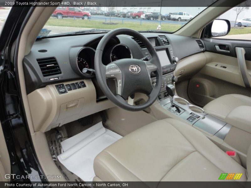 Black / Black 2009 Toyota Highlander Sport 4WD