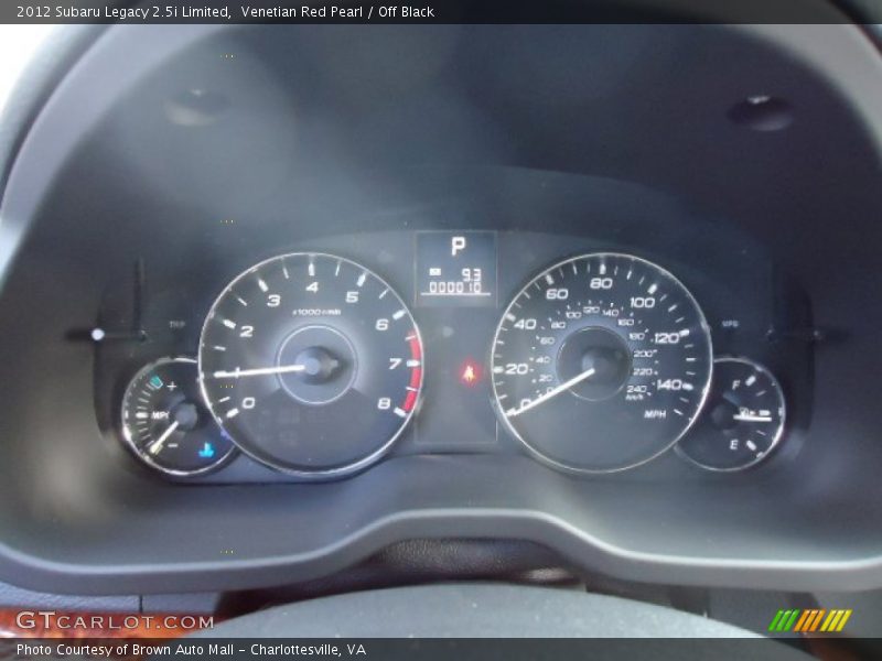  2012 Legacy 2.5i Limited 2.5i Limited Gauges