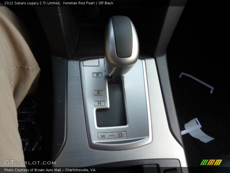  2012 Legacy 2.5i Limited Lineartronic CVT Automatic Shifter