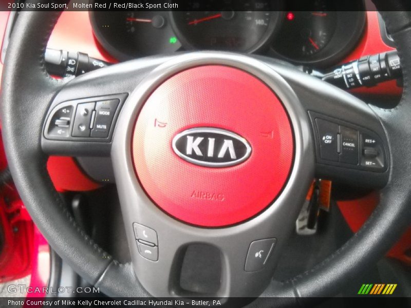 Molten Red / Red/Black Sport Cloth 2010 Kia Soul Sport