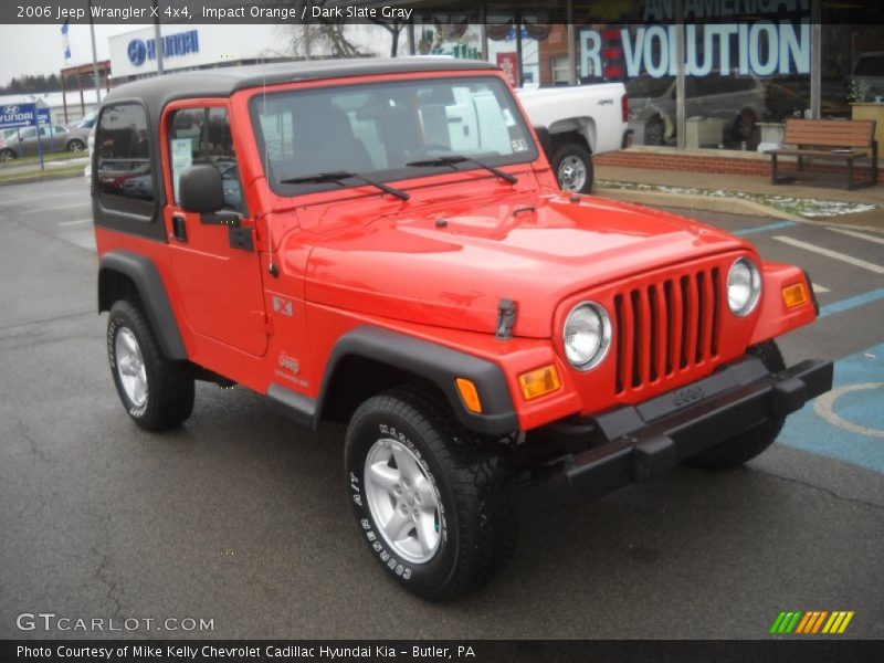 Impact Orange / Dark Slate Gray 2006 Jeep Wrangler X 4x4