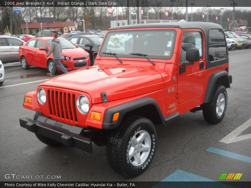 Impact Orange / Dark Slate Gray 2006 Jeep Wrangler X 4x4